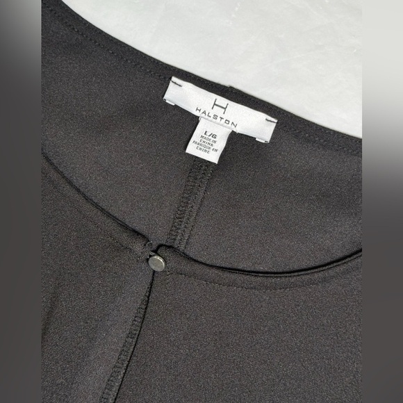 NWT Halston Key Hole Black Midi Dress Size L Large Designer Lightweight $119 - Picture 6 of 10